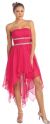 Elegant High-Low Prom Dress with Asymmetrical Hem in Fuchsia